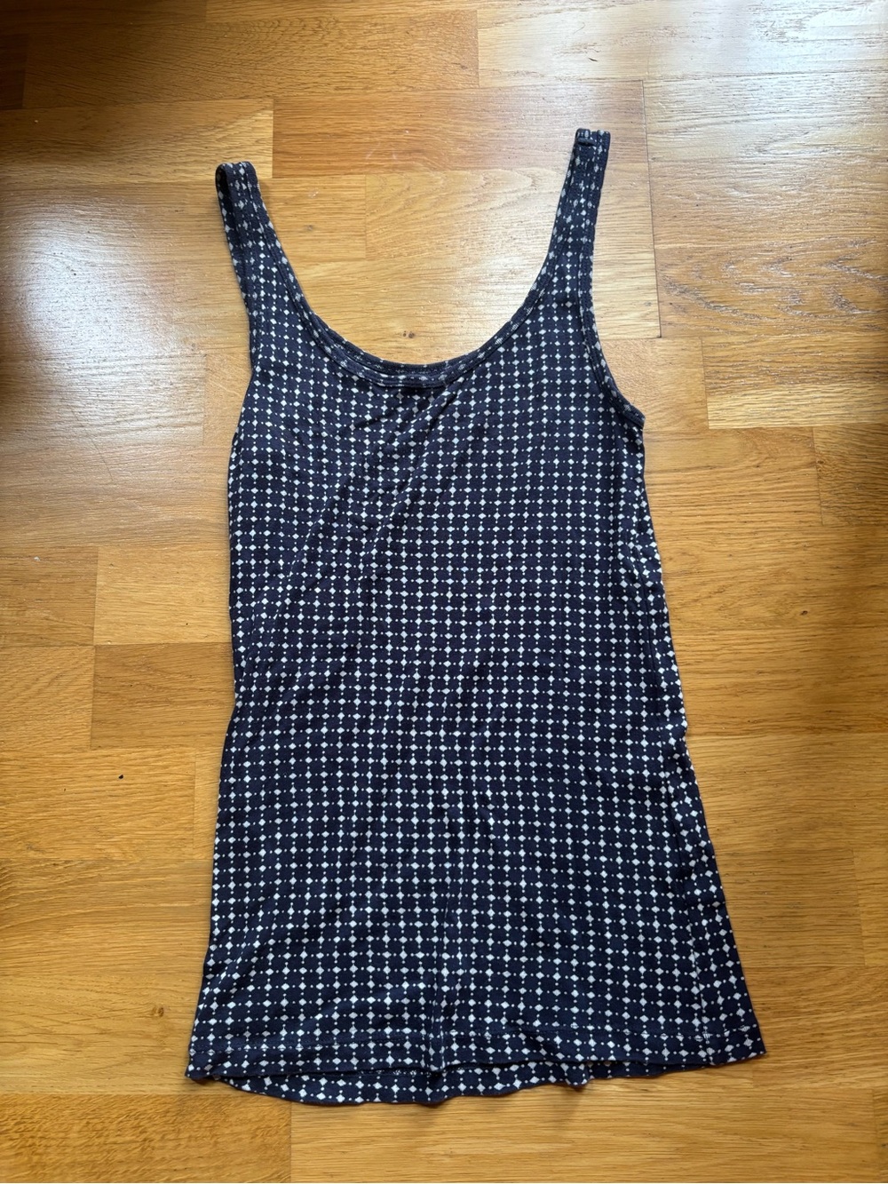LOFT Navy and White Dot-Grid Tank